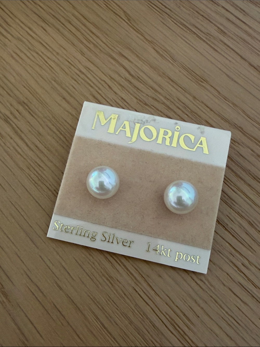Majorica pearl earrings 14kt post Earrings